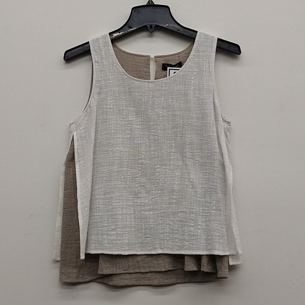 Eden Society White/Taupe Tank Top
